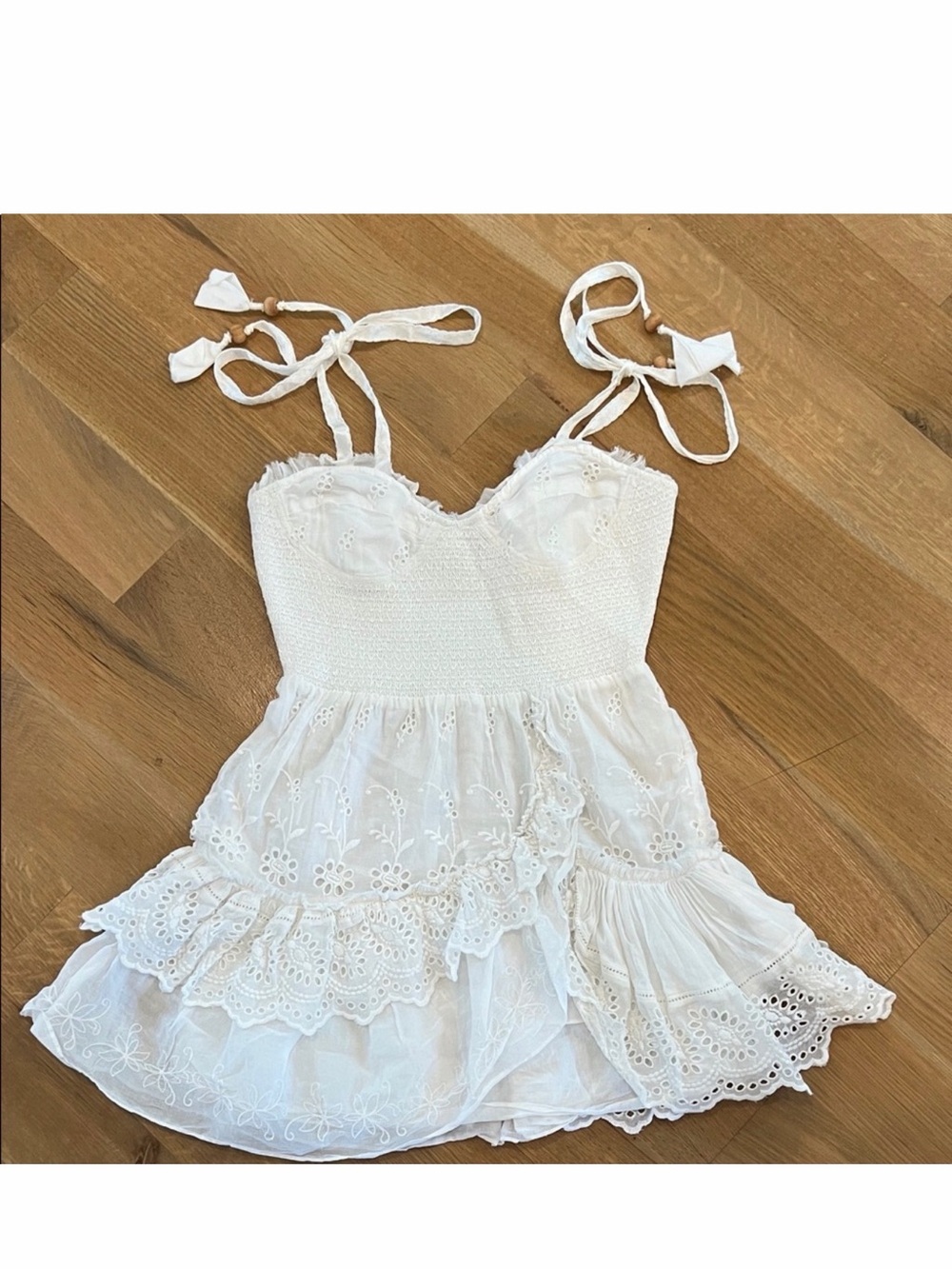 LoveShackFancy White Olani Mini Dress XS - Picture 3 of 8